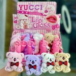 استند فروشگاهی برق لب عروسکی طرح خرس YUCCI در چهار رنگ متنوع پولیشی
