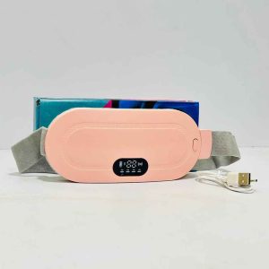 کمربند ضد درد قاعدگی صورتی مجهز به نمایشگر دیجیتال LED و کابل شارژ تایپ سی