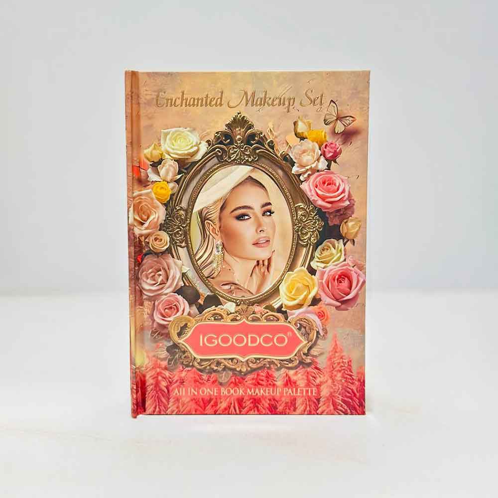 پالت سایه کتابی سنتی آیگودکو طرح آنتیک گل با جلد سخت مدل Enchanted Makeup Set